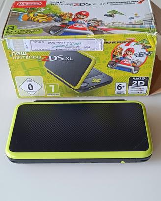 New Nintendo 2DS XL Black Lime Green + Mario Kart 