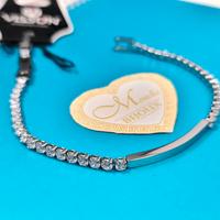 Bracciale Tennis con placchetta acciaio uomo donna