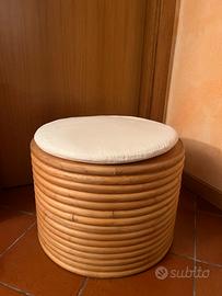 Pouf / Tavolino in legno bambù - Design versatile