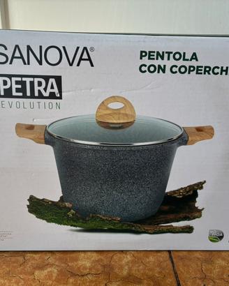 Pentola con coperchio in eco pietra