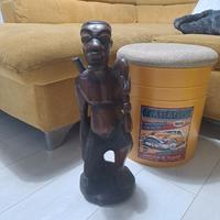 Antica statua etnica in ebano 