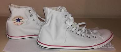 Converse Slim All Star Alte Bianco Nuove 42 8.5