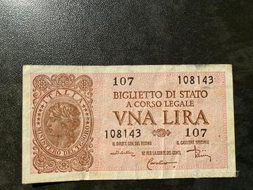 Banconota una lira 1944
