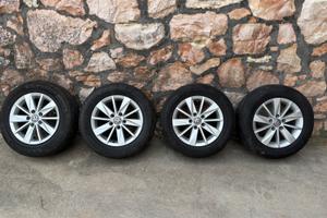 8 Gomme e 4 cerchi in lega auto vw audi skoda