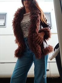 giacca marrone ecopelle tg S donna