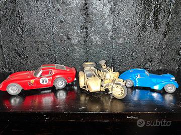 Modellini auto Ferrari e Bugatti (no sidecar BMW)