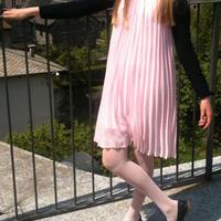 abito rosa cerimonia plissettato - Benetton