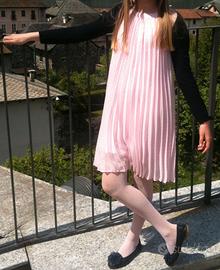 abito rosa cerimonia plissettato - Benetton