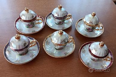 servizio 6 tazze caffè Dino Regazzoni 3 colori