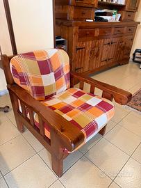 2 poltrone in legno massello