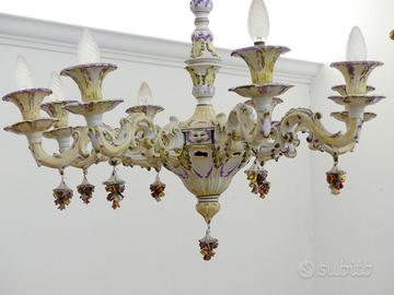 Lampadario in Porcellana Capodimonte