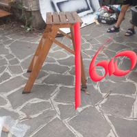 Scaletta in legno a 3 gradini, pieghevole