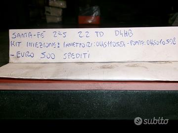 Kit iniettori pompa gasolio hyundai santa fe 2.2