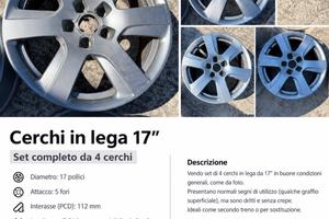 Set 4 cerchi in lega da 17 “