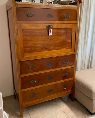 Cassettiera secretaire vintage in legno