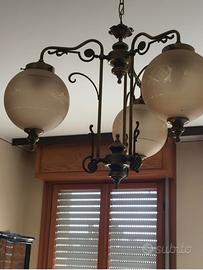 Lampadario ottone