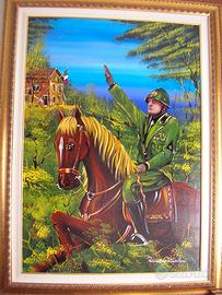 Quadro olio su tela  Romano Mussolini