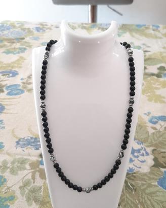 Collana uomo pietra nera