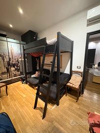 Letto singolo alto con scala maison du monde