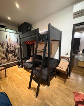 Letto singolo alto con scala maison du monde