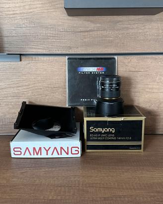 Samyang F2.8 Attacco Canon+ Filter Holder + filtro