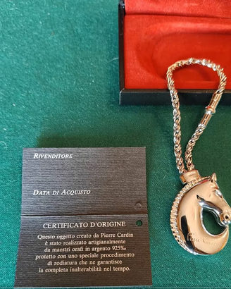 Portachiavi vintage Pierre Cardin in argento 925%