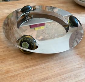 Vassoio girevole Groove Design vintage acciaio