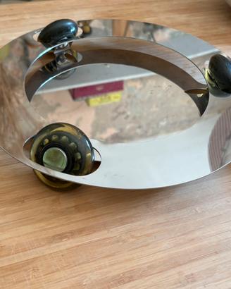 Vassoio girevole Groove Design vintage acciaio