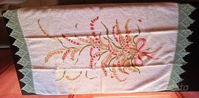 asciugamani vintage anni 60 cotone spugna+uncinett