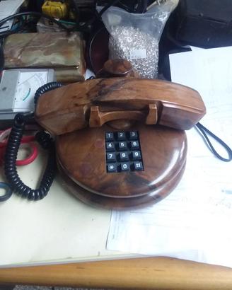 telefono in radica di noce funzionante