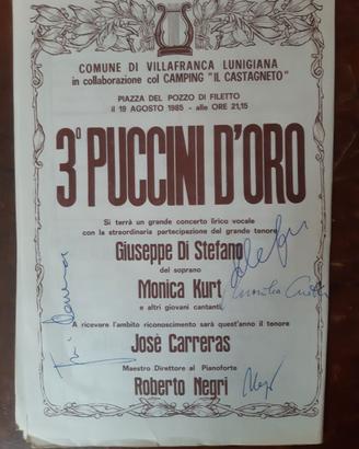 Opuscolo autografato 3° PUCCINI D'ORO