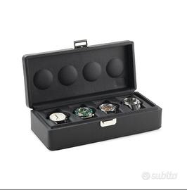 Scatola porta orologi nuova in vera pelle