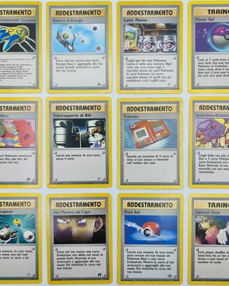 12 carte pokemon addestramento trainer (1 set base