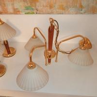 lampadario e due lampade in coordinato 