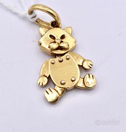 Pomellato ciondolo gatto snodabile oro 18 kt