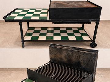 Barbecue a carbonella interamente realizzato a man