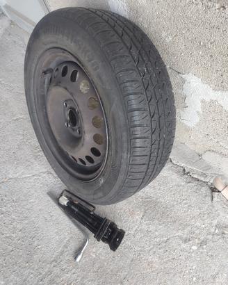 ruota di scorta per fiat punto con chiave e cric 