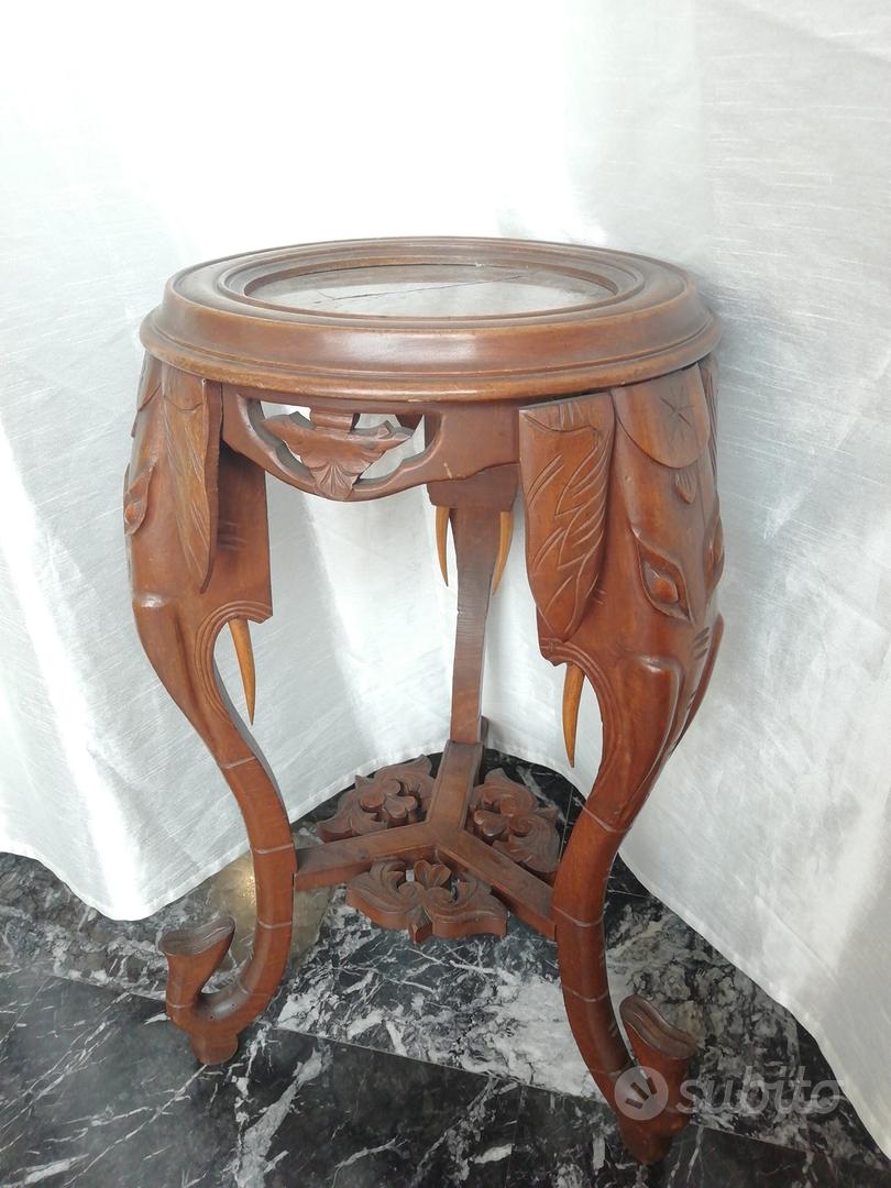 TORN sgabello_tavolino legno grezzo massiccio e specchio