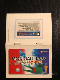 Folder scheda Mondiali 1998 Italia-Camerun