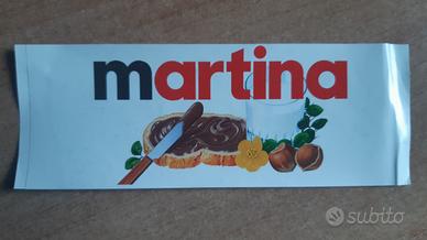 Adesivi nomi nutella ferrero martina