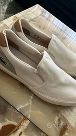 Scarpe lacoste slip on bianche uomo