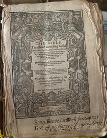 Bibbia antica, originale 1589 Londra rara