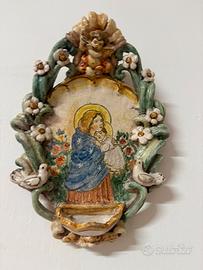 Acquasantiera madonna con bambino