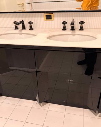 Mobile bagno doppio lavabo con top in marmo