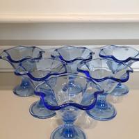 Set 6 Coppe Gelato in Vetro Blu
