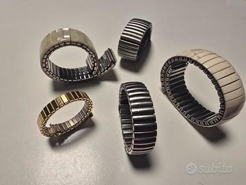 Lotto di 5 cinturini elastici vintage – metallo fl