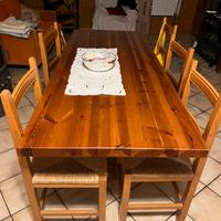 Tavolo legno massello con 6 sedie