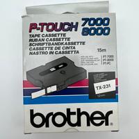 Nastro Brother TX-231 12mm nero su bianco, 15mt