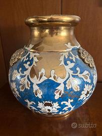 BATIGNANI - VASO IN CERAMICA BLU-ORO Altezza 29cm