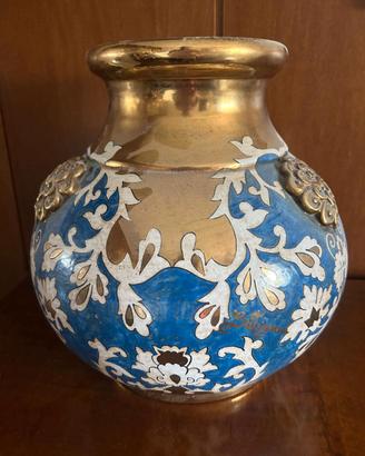 BATIGNANI - VASO IN CERAMICA BLU-ORO Altezza 29cm
